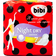 Прокладки Bibi Night Dry, ультратонкие, 6 капель, 7 шт.