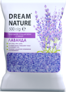 Соль с пеной для ванн Лаванда 500 г Dream Nature