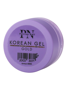 Гель для дизайна ногтей Patrisa Nail KOREAN GEL Gold камифубуки, 5 г