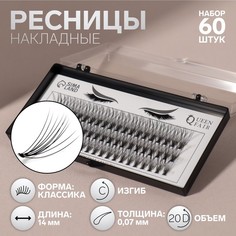 Набор накладных ресниц «Классика», пучки, 14 мм, толщина 0,07 мм, изгиб С, 20 D Queen Fair