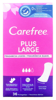 Ежедневные прокладки Carefree Plus Large легкий аромат, 3 капли, 36 шт. х 4 уп.