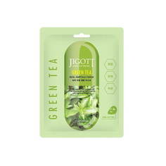 Тканевая маска для лица Jigott Green Tea Real Ampoule с экстрактом зеленого чая