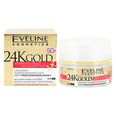 Крем-лифтинг для лица EVELINE 24K GOLD мультипитательный 50+, 50 мл