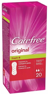 Прокладки ежедневные Carefree Original Fresh 2 капли 20 шт