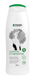 Шампунь-кондиционер Family Cosmetics 2 в 1 для всех типов волос 500мл 2шт