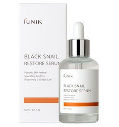 Сыворотка для лица iUnik Black Snail Restore Serum с муцином черной улитки 50 мл