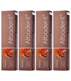 Комплект Зубная паста Альбадент Propolis с прополисом и лечебными травами 85 г х 4 шт