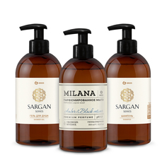 Набор подарочный GRASS Sargan шампунь, гель, жидкое мыло Milana Amber&Black Vetiver