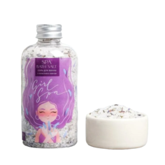 Расслабляющая соль для ванны Girl Spa, с лепестками лаванды, 370 г Beauty Fox