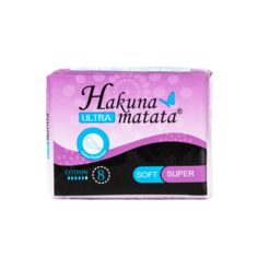 Ультратонкие гигиенические прокладки Hakuna Matata Ultra Soft Super 5 капель 8 шт.