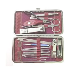 Маникюрный набор Makeup Kit & Manicure Set ZY-883 (16 предметов), коричневый No Brand
