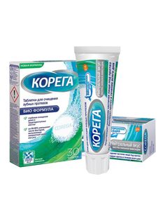 Набор Корега для протезов Таблетки для очистки 30 шт. + Крем для фиксации нейтральный 40 г Corega