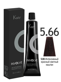 Крем-краска стойкая увлажняющая для волос KEZY, 5.66 красный светлый каштан 100 мл