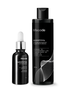 Набор lifecode для восстановления роста волос "Hair caregrowth set" Сыворотка и шампунь