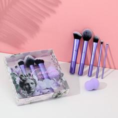 Набор для макияжа Love: кисти 5 шт и спонж No Brand