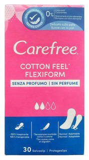 Ежедневные прокладки Carefree Cotton Feel Flexiform без запаха 2 капли, 30 шт.