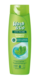 Шампунь для волос Wash&Go for Men Full&Strong с ментолом 400 мл