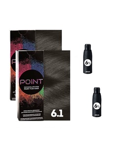 Крем-краска для волос POINT тон 6.1 2шт*100мл + 6% оксигент 2шт*100мл