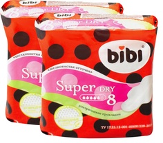 Прокладки BiBi Super Dry с крылышками, 8шт. х 2уп.