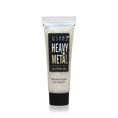 Глиттер-гель для век USHAS Heavy Metal, Белый с розовым, 20г