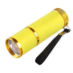 Уф лампа для маникюра Uprettego портативная Уф фонарик для гель-лака желтый