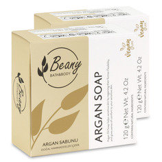 Мыло Beany твердое натуральное турецкое Argan Oil Soap с аргановым маслом 2шт. х 120г