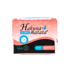 Ультратонкие гигиенические прокладки Hakuna Matata Ultra Dry Super 5 капель 8 шт.