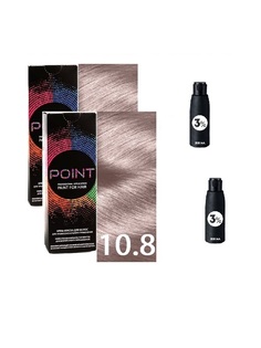 Крем-краска для волос POINT тон 10.8 2шт*100мл + 3% оксигент 2шт*100мл