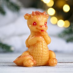 Фигурное мыло Дракончик лапы вверх золотое, 65гр No Brand