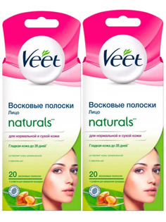 Комплект Восковые полоски Veet с маслом ши Easy Gel-wax 20 шт./уп. х 2 уп.