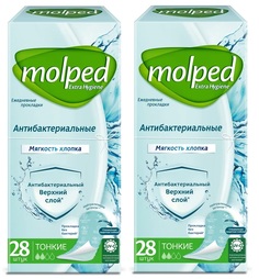 Ежедневные прокладки Molped антибактериальные, 2х28шт.