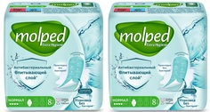 Прокладки Molped Нормал антибактериальные, с крылышками, 2х8шт.