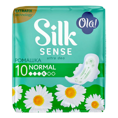 Прокладки женские Ola! Silk Sense Classic deo Normal гигиенические ромашка 4 капли 10 шт