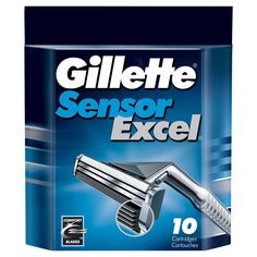 Сменные кассеты для бритв Gillette Sensor Excel 2 лезвия 10 кассет в упаковке