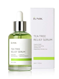 Сыворотка для лица iUnik Tea Tree Relief Serum успокаивающая с чайным деревом 50 мл