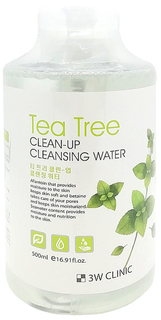 Очищающая вода 3W Clinic Tea Tree Clean-Up Cleansing Water 500 мл