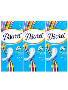 Комплект Discreet Deo Ежедневные прокладки Весенний бриз 20 шт/упак х 3 упак