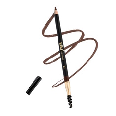 Карандаш для бровей Kiki Browliner тон 03, темно-коричневый с щеточкой для укладки