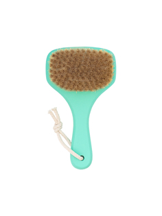 Массажная щетка PRBRUSH для сухого массажа, натуральная щетина, с покрытием, лазурная