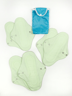 Прокладки Cycle Recycle для менструации многоразовые зеленый цвет 6 шт чехол