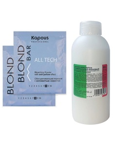 Порошок Kapous Blond Bar All tech антижелтый 2*30г Оксид Economical Packaging 9% 150мл