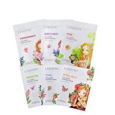 Маска для лица тканевая LIMONI ассорти 6 шт