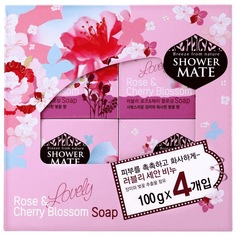 Подарочный набор Shower Mate Мыло косметическое Роза и вишневый цвет 4 шт 100 г