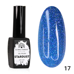 Гель-лак Global Fashion Stardust 17 светоотражающий блестящий с фольгой 8 мл