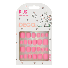 Накладные ногти Deco Kids Pink самоклеящиеся 24 шт. Deco.