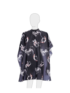 Пеньюар детский DEWAL PRO Космонавт для стрижки на крючках полиэстер черный 95х120см