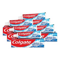 Комплект Зубная паста Colgate Тройное действие Экстра Отбеливание 100 мл х 6 шт.
