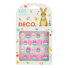 Накладные ногти Deco Kids Watermelon самоклеящиеся 24 шт. Deco.
