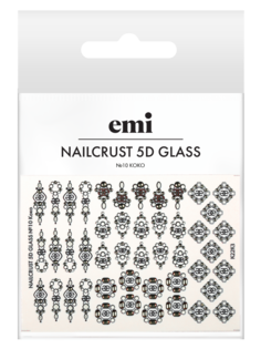 Наклейки для дизайна ногтей E.Mi Nailcrust 5D Glass №10 Коко EMI