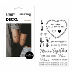 Татуировки переводные для тела DECO. by Miami tattoos Love words Слова